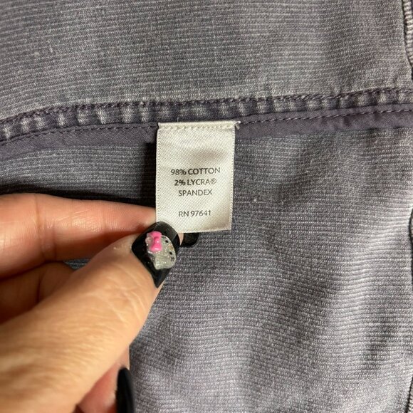 J Jill Stretch Utility Jacket Adjustable Waist 2XL Grey Purple Cotton Pockets - Picture 8 of 8